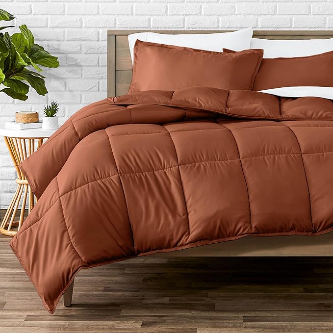 Bare Home Comforter Set - Full Size - Ultra-Soft - Goose Down Alternative - Premium 1800 Series - All Season Warmth (Full, Terracotta)