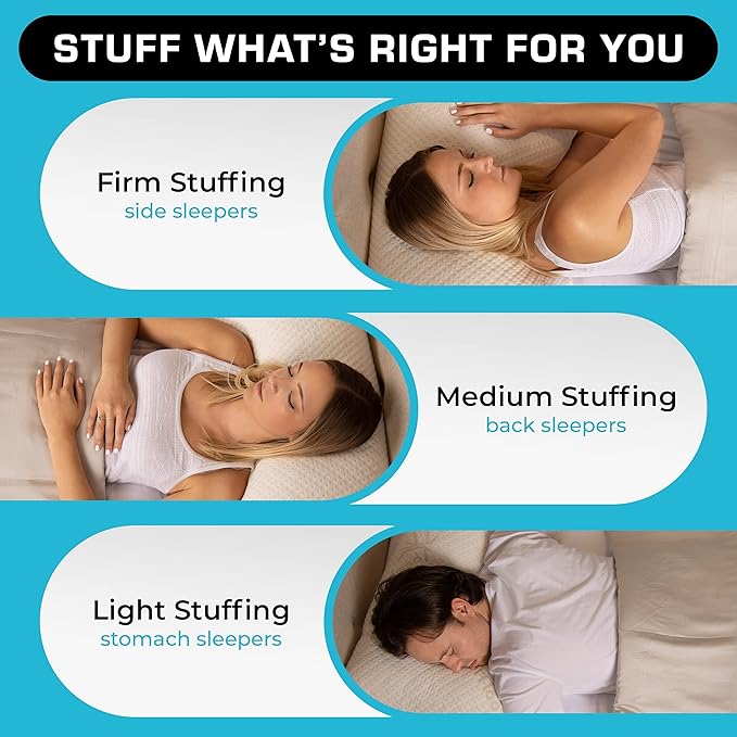 Xtreme Comforts GREENGUARD Certified Queen Pillows for Sleeping (2 Pack) | Adjustable Shredded Memory Foam Pillows with Removable Cover | Support for Side, Back & Stomach Sleeper