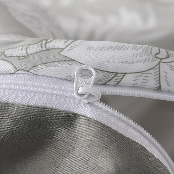 OAITE Duvet Cover Set Twin Size Floral Pattern 600 Thread Count Ultra Soft 100% Long Staple Cotton Duvet Cover Sets 3-PC, Breathable Duvet Cover with Zipper Closure & Corner Ties