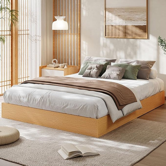 GarveeHome Full Size Wood Platform Bed Frame,Wooden Bed Frame Without Headboard, Wood Slat Support,No Box Spring Needed, Easy Assembly