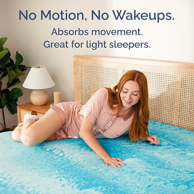 2 Inch Full Memory Foam Mattress Topper - Cooling Gel Infused Bed Topper - Soft Ventilated Mattress Pad for Pressure Relief & Pain-Free Sleep - CertiPUR-US & Oeko-TEX