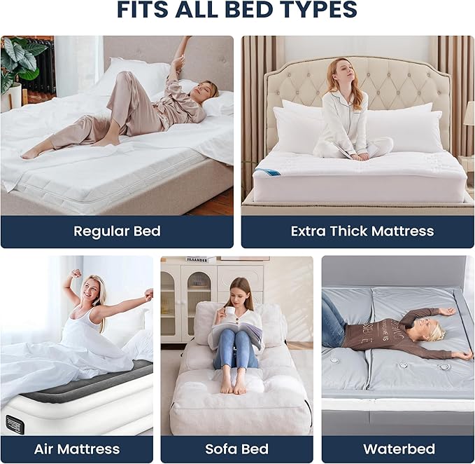 Twin Mattress Pad Extra Thick Cotton Mattress Topper for College Dorm Quilted Fitted Mattress Cover 18-22" Deep Pocket Down Alternative Pillow Top Fluffy & Breathable (39x75, White, Thick)