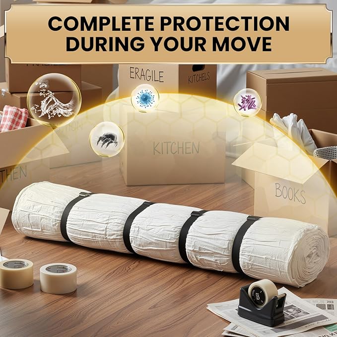 TAILI Mattress Vacuum Bag, Twin/Twin-XL Mattress Vacuum Storage Bag with 4 Straps, Sealable Bag for Memory Foam, Latex, Easy Moving, Transport and Storage