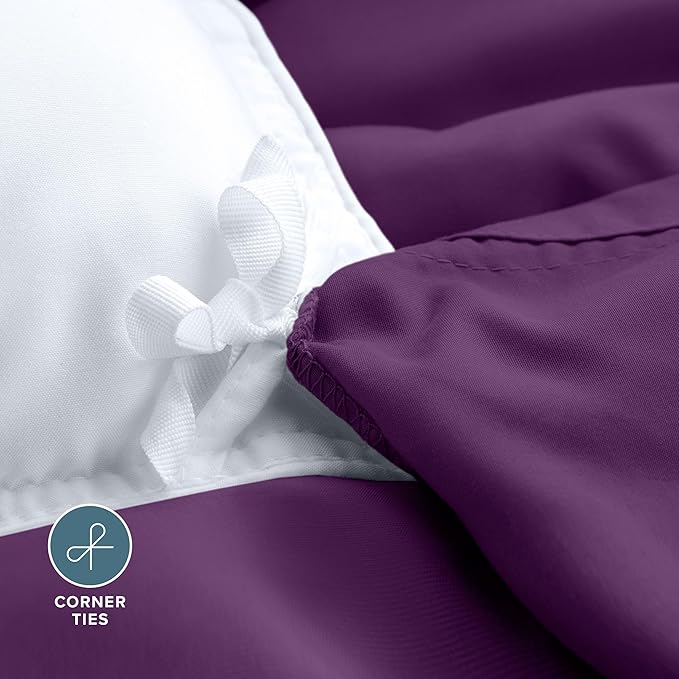 Bare Home Bedding Duvet Cover Extra Long Size - Premium 1800 Super Soft Collection - Lightweight, Cooling Duvet Cover - Soft Breathable Bedding (Twin/Twin XL, Plum)