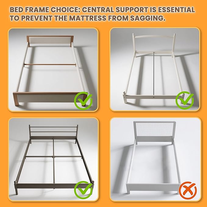 VIPSHOW 2 Inch Full Metal Box Spring with Round Corners - 3000 lbs Capacity, Low Profile Bed Slat Replacement Bunkie Board with Steel Slats, Noise-Free, Easy Assemble, Black