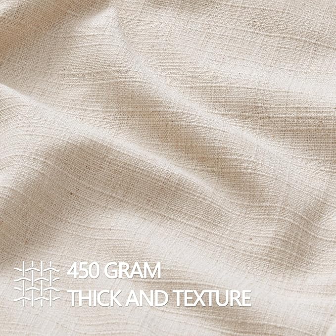 MIULEE Pack of 2 Thick Textured Couch Throw Pillow Covers, Natural Linen Decorative Pillow Covers 20x20, Neutral Cushion Cases for Sofa Bed Living Room Modern Farmhouse Home Decor, No Filling