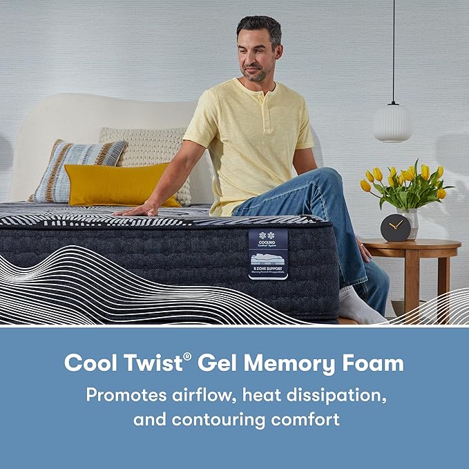 Serta Perfect Sleeper X - Kendall 13" Medium Full Hybrid Mattress - 5 Support Zones and Cooling Tech for a Restorative Sleep - 100 Night Trial, CertiPUR-US Certified