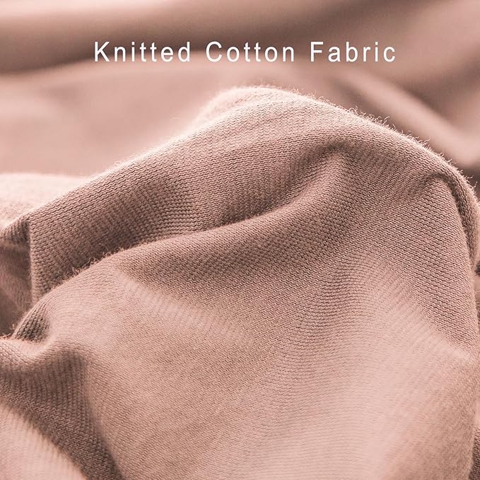 PURE ERA Jersey Knit Duvet Cover Set 100% T-Shirt Cotton Super Soft Comfy 3pc Bedding Set with Zipper Closure (New Petal Pink, Full)