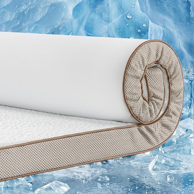 BedStory Cooling Mattress Topper Queen Size, 3 Inch Gel Infused Memory Foam Topper with Cool-to-Touch Removable Cover, Pressure Relief & Deep Refresh Sleep, CertiPUR-US Certified