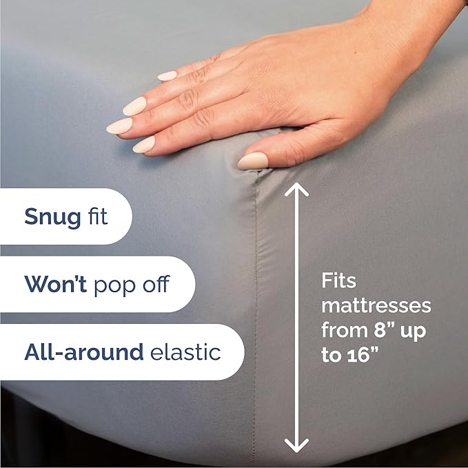Cal King 6 Piece Sheet Set - Comfy, Breathable & Cooling - Soft Hotel Luxury Bedding for Women, Men, Kids, Teens and Children - 1 Flat & 1 Fitted Sheet & 4 Pillowcases with Deep Pockets - Steel Blue