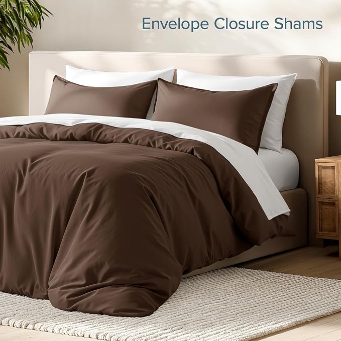Bare Home Bedding Duvet Cover Extra Long Size - Premium 1800 Super Soft Collection - Lightweight, Cooling - Soft Breathable Bedding Duvet Cover (Twin/Twin XL, Cocoa)
