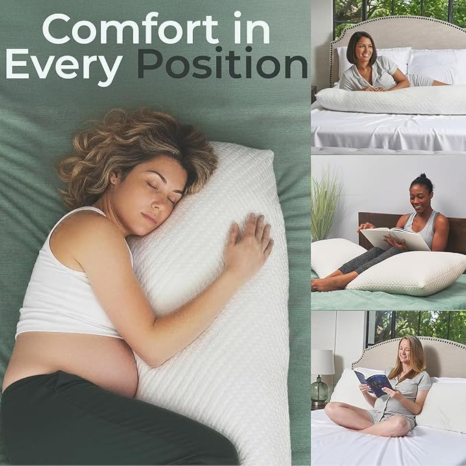 Snuggle-Pedic Body Pillow for Adults, Cozy Comfort Down Alternative Pregnancy Pillows - Soft, Supportive, Breathable Side Sleepers Maternity Pillow - Long Cuddle Pillow for Bed, 20x54 Full Body Pillow