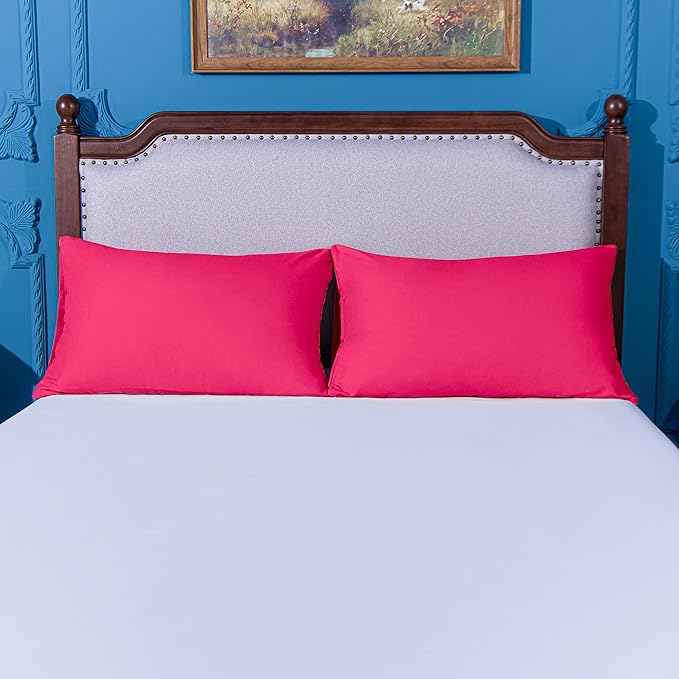 NTBAY Queen Pillowcase Set - 4 Pack Brushed Microfiber 20x30 Pillowcases - Soft, Wrinkle-Free, Fade-Resistant, Stain-Resistant, Magenta Pillowcases with Envelope Closure - 20x30 Inches, Magenta