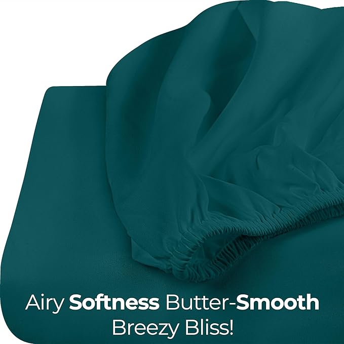 Utopia Bedding King Fitted Sheet - Bottom Sheet - Deep Pocket - Soft Microfiber - Shrinkage and Fade Resistant - Easy Care -1 Fitted Sheet Only (Teal)