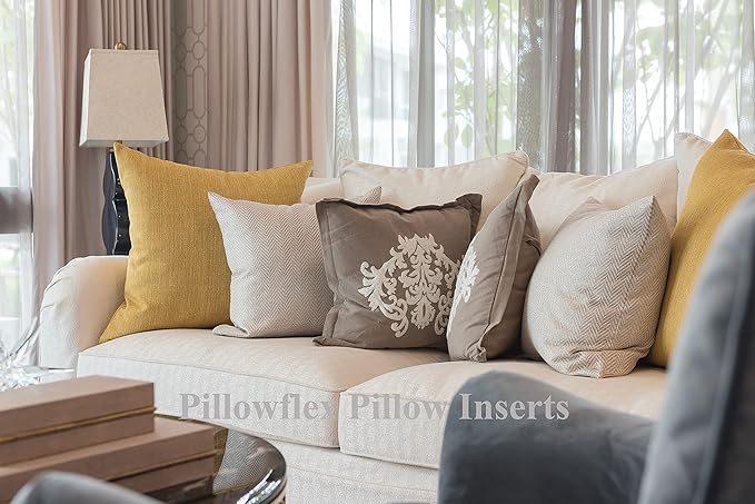 Pillowflex Synthetic Down Alternative Pillow Inserts for Shams - Comfy Pillows for Sleeping, Perfect Pillow & Best Sleeping Pillows, Handmade Down Alternative Throw Pillow Inserts - (20x30 Set of 2)