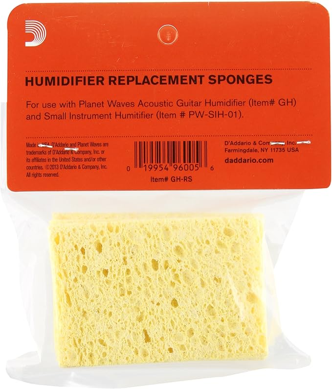 D'Addario Acoustic Guitar Soundhole Humidifier Replacement Sponges, Pack of 3