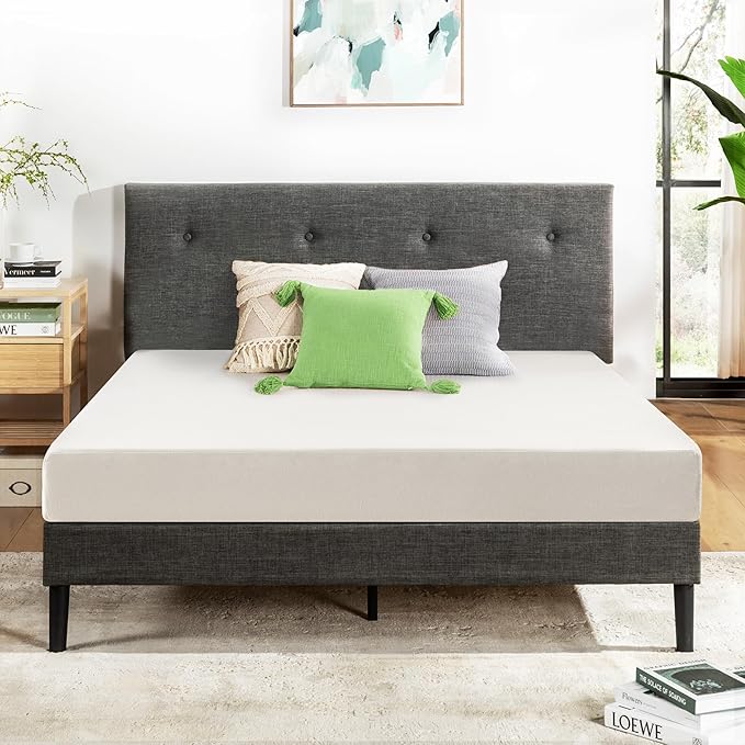 Best Price Mattress Queen Mattress 6 inch Bed-In-A-Box, Green Tea Memory Foam, Cream