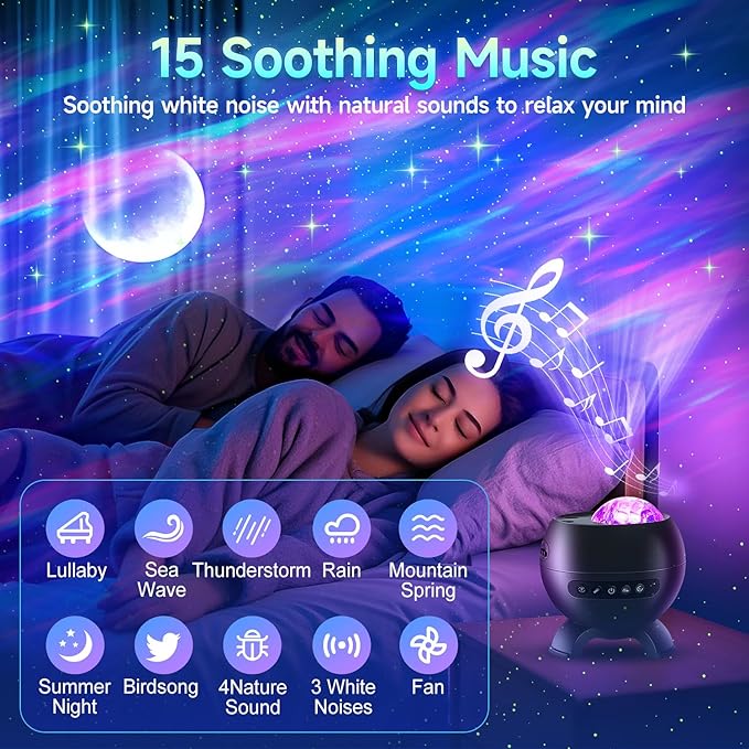 Staryou Birthday Gifts for Teen Girls & Boys - Northern Galaxy Light Projector with 15 White Noise Bluetooth Speaker, Trendy Stuff Aurora Night Light Bedroom Decor