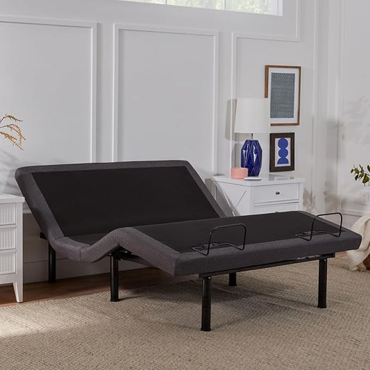 LUCID L300 Adjustable Bed Frame - Head and Foot Incline - USB - Wireless Remote - Easy 2 Person Assembly - Quiet Motor - Relax - TV - Working - Reading - Ergonomic - Electric Bed Base - Full Size