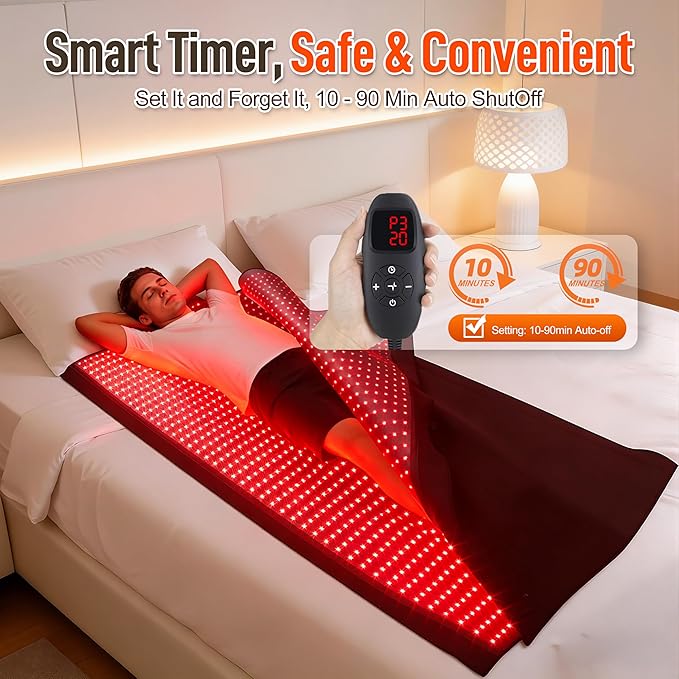 Red Light Therapy Mat Full Body 2026 Upgrade, 2570 LEDs, 74.6"x33.3" Large Sleeping Bag Blanket, Soft Leather, Adjustable Timer, Ideal Home Gift for Men & Women Athletes, Seniors, Office Workers