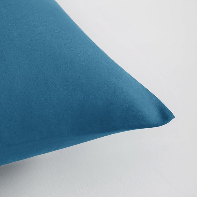 FLXXIE Pillow Cases Standard Size, Soft Microfiber Pillow Covers with Envelope Closure, Wrinkle, Stain Resistant Pillowcases, 2 Piece Set, 20x26, Teal