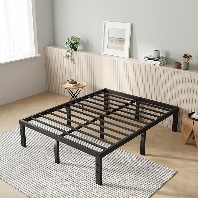 Novilla Bed Frame King Size, 12 Inch Simplicity Metal Platform King Size Bed Frame with Underbed Storage, No Box Spring Needed, Heavy Duty Steel Slat Support, for Bedroom, Guest Room, Noiseless