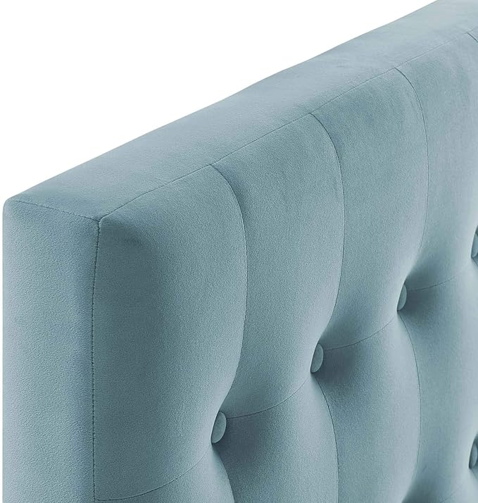 Modway Emily Twin Biscuit Tufted Performance Velvet Headboard, Light Blue