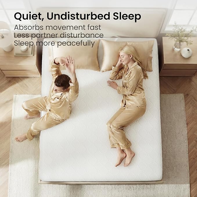 Firm Queen Mattress 10 Inch: Memory Foam Mattress for Back Pain Relief, Cooling Green Tea Gel Motion Isolation, Washable Fiberglass Free Cover, CertiPUR-US Oeko-Tex Certified, Made in USA, 80x60x10