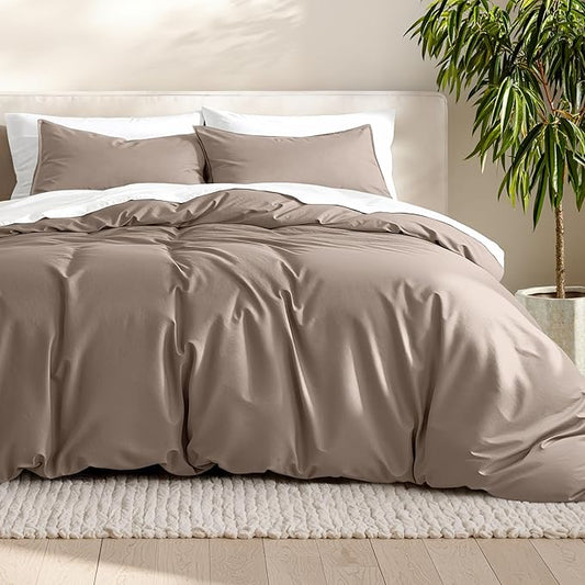 Bare Home Bedding Duvet Cover Extra Long Size - Premium 1800 Super Soft Collection - Lightweight, Cooling Duvet Cover - Soft Breathable Bedding (Twin/Twin XL, Taupe)
