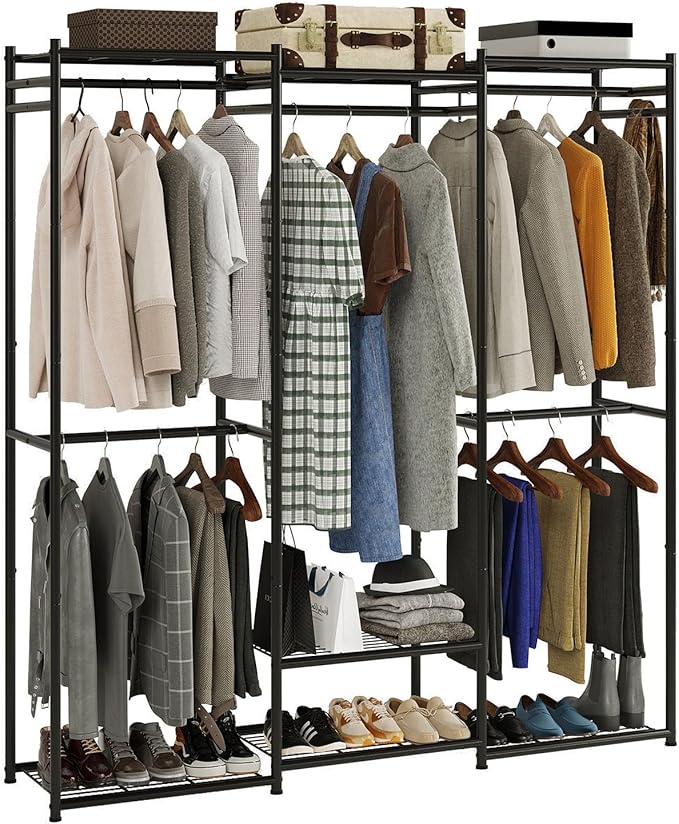 Wardrobe Closet, Clothes Racks for Hanging Clothes, Free Standing Closet Organizers and Storage, Portable Closets for Small Space, Tall Size