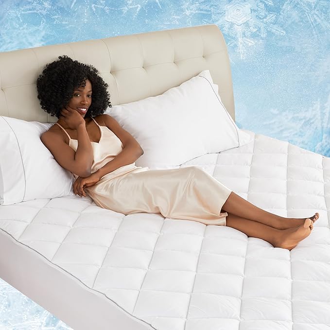 Sunflower Cooling Quilted Full Mattress Protector, Mattress Pad Chill Soft, Full Mattress Cover, 18-22" Extra Deep Pocket Thin Version, Machine Washable Durable