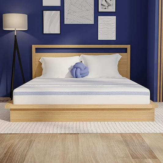 Vibe Gel Memory Foam 8-Inch Mattress - Bed-in-a-Box - California King - White - Certi-PUR Certified