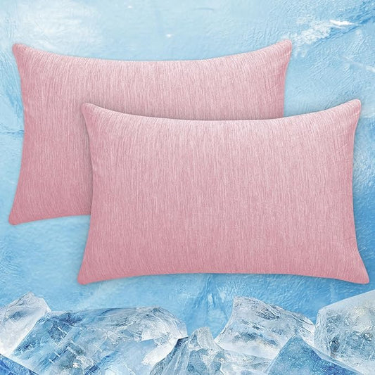 CHOSHOME Cooling Pillow Cases Zipper Pillow Covers Q-Max > 0.45 Zippered Pillowcases for Hot Sleepers, Soft, Breathable, Skin-Friendly, 4 Pack (Standard, 20" x 26", Pink)