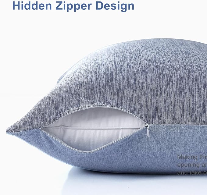 Elegear Cooling Pillow Cases for Hot Sleepers, Japanese Q-Max 0.5 Cooling Pillowcases, Both Sides(Cooling/Cotton), Breathable Soft Pillowcase for Hair and Skin, Set of 2-Blue (Queen (20'' x 30''))