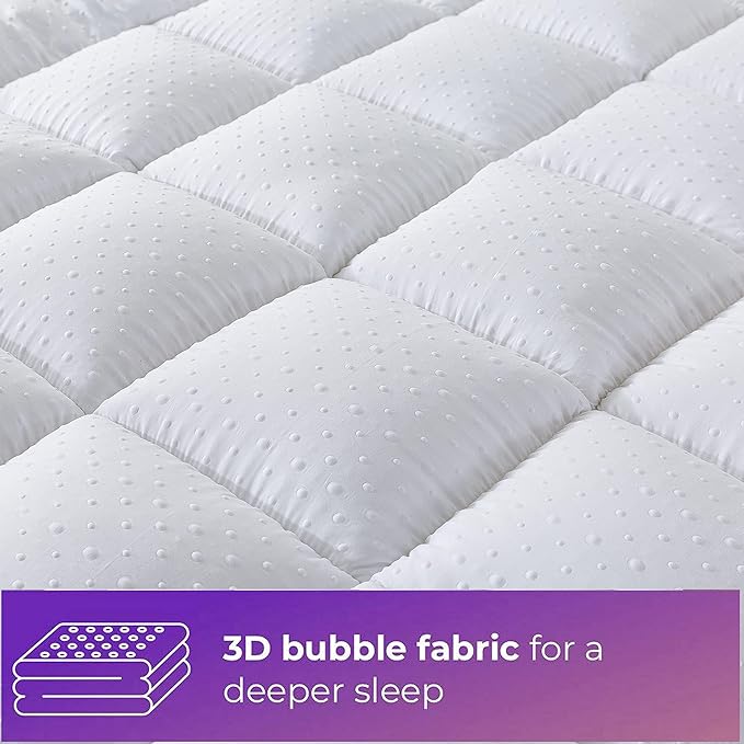 Mattress Topper Queen Mattress Pad Protector - Quality Plush Luxury Down Alternative Pillow Top - Extra Thick Mattress Cover(Queen Size), White