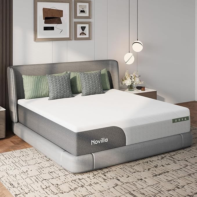 Novilla 12 Inch Twin Mattress for Kids, Gel-Infused Bliss Cooling Memory Foam Mattress Twin in a Box with Cool-Touch Nylon Cover, Pressure Relief & Body Support with CertiPUR-US Certified Foam