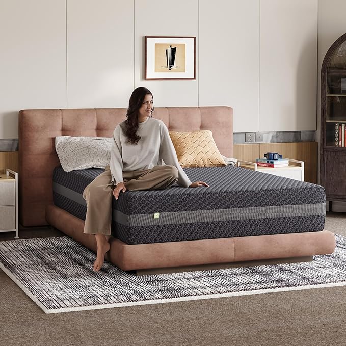 Novilla 12 Inch Full Mattress, Full Size Gel Memory Foam Mattress for Spinal Alignment & Stable Support, with Green Tea-Infused Foam, Breathable Side Panel, Mattresses in a Box, Medium Firm