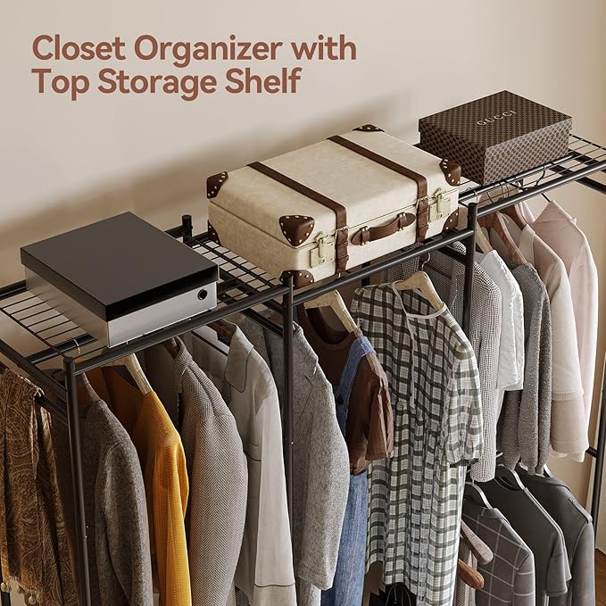 Wardrobe Closet, Clothes Racks for Hanging Clothes, Free Standing Closet Organizers and Storage, Portable Closets for Small Space, Tall Size