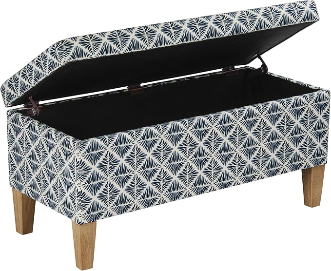 HomePop Large Decorative Storage Bench - Blue Geometric Pattern