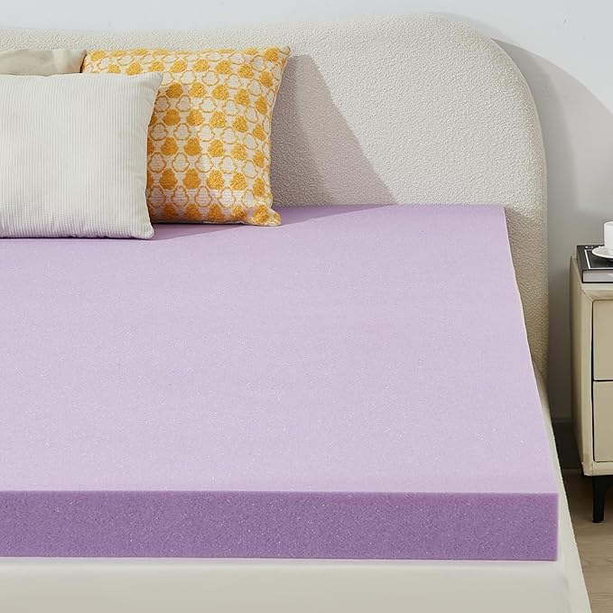 BDEUS 1.5 Inch Gel Memory Foam Mattress Topper Ventilated Soft Pressure Relieve Mattress Pad, Breathable Bed Topper, CertiPUR-US Certified, Queen Size