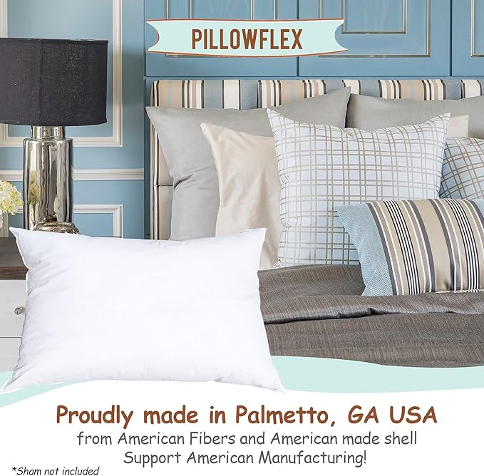 Pillowflex Synthetic Down Pillow Insert - 12x48 Down Alternative Pillow, Ultra Soft, Large Rectangle Body Sleeping Pillow, Lumbar, Long, Back - 1 Decorative Pillow Form