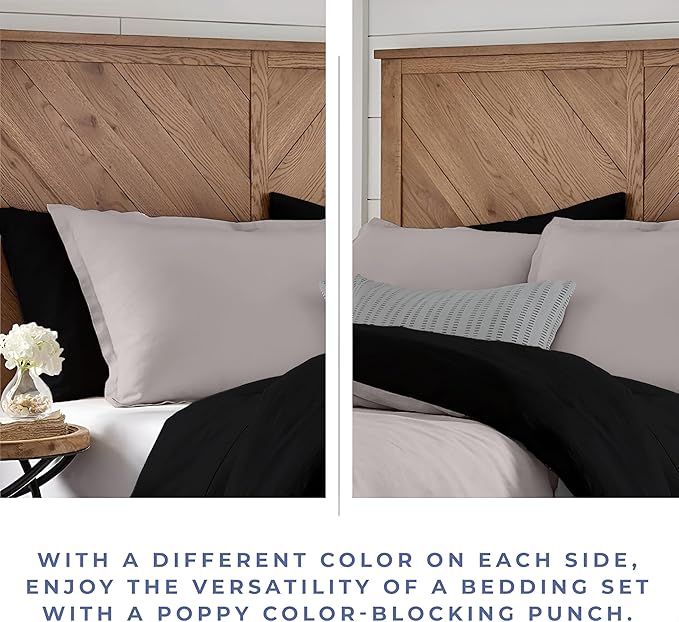 Kotton Culture 3 Pc King Size Duvet Cover Set- 100% Egyptian Cotton 600 Thread Count Ultra Soft Premium Durable Comforter Cover Zipper Closure & Corner Ties (Night's Shadow, King 104"x94")