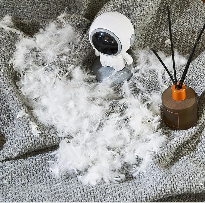 Bulk Goose Down Feather Stuffing & Fill – Hypoallergenic Pillow Filling, Repair, Restuff, Fluff for Couch Cushions, Comforters, Jackets10/90-4Lb DIY