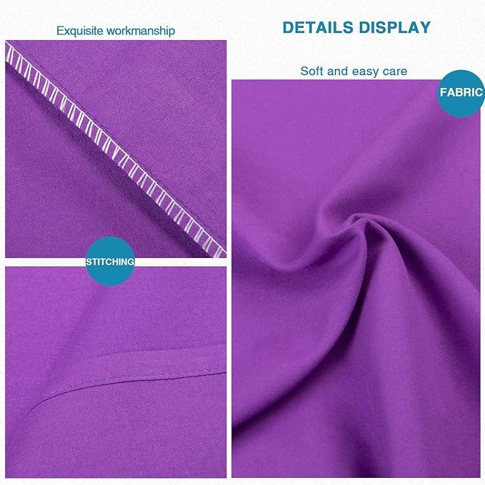 FLXXIE Pillow Cases Queen, Soft Microfiber Pillow Covers with Envelope Closure, Wrinkle Resistant Pillowcases, 2 Piece Set, 20x30, Purple