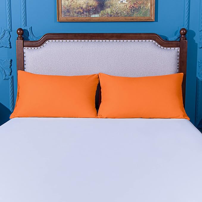 NTBAY Queen Pillowcase Set - 4 Pack Brushed Microfiber 20x30 Pillowcases - Soft, Wrinkle-Free, Fade-Resistant, Stain-Resistant, Orange Pillowcases with Envelope Closure - 20x30 Inches, Orange