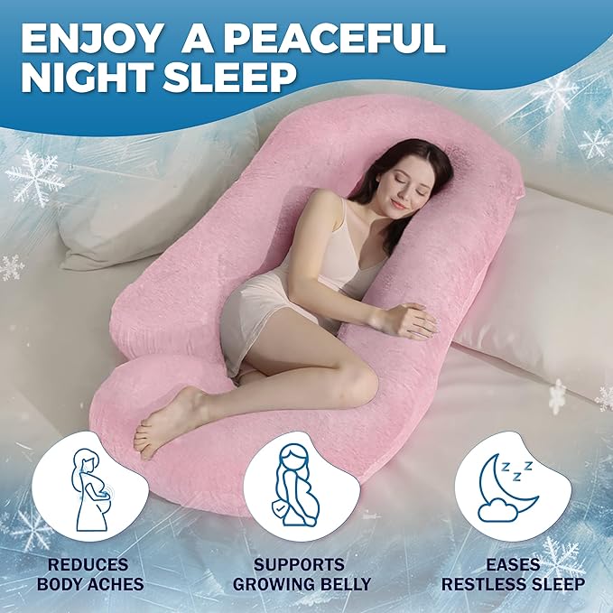 PILLANI Pregnancy Pillows for Sleeping - V C U Shaped Full Body Pillow with Removable Cover, 57inch Cooling Maternity Pillow for Pregnant Women, Support for Back Belly Legs Hip - Pregnancy Must Haves