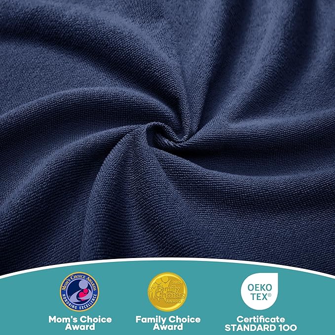 OhGeni 100% Waterproof Mattress Protector, Fitted Sheet with Deep Pockets, Premium Noiseless Breathable Soft Material, Mattresses Cover for Bed, Navy Blue, King