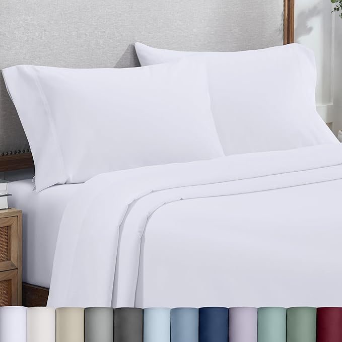Heirloom Soft, Smooth & Thick Certified 800 Thread Count 100% Cotton Sateen, 2 King Size Pillow Cases, Fits King Pillows (Bright White)