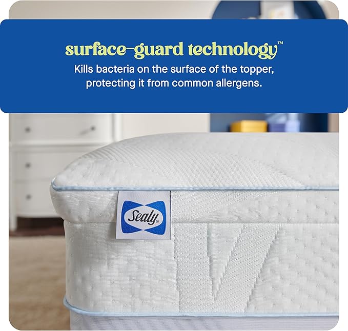 Sealy Dreamlife 3” Gel Memory Foam Full Mattress Topper with 1” Quilted Cooling Cover, SealyComfort Gel Foam, SealyCool Poly Blend Cover