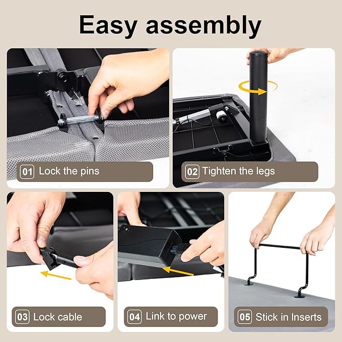 Frassie Adjustable Bed Base Frame Twin XL Electric Bed Base with USB Ports Head and Foot Incline (Twin XL)